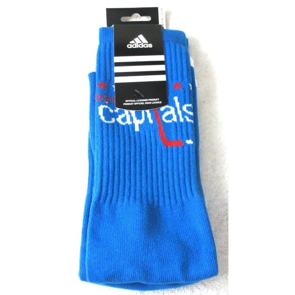 Adidas Men's NHL Washington Capitals Hockey Tube Socks Blue White Sizes NWT - Picture 1 of 4